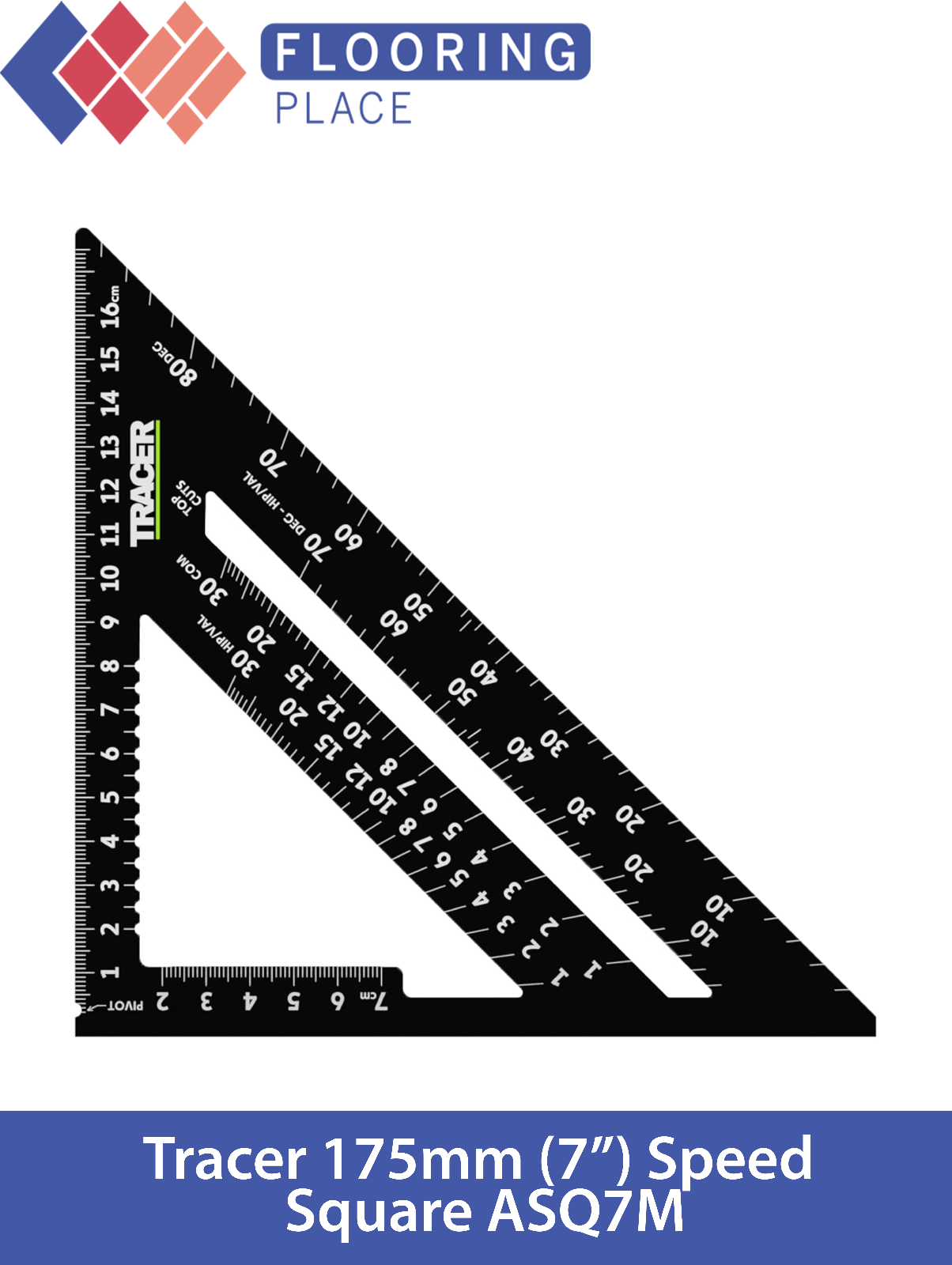 TRACER ASQ7M Speed Square 7"" 175mm Roofing Angle Marking Out Quick Triangle