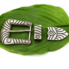Sterling Silver 925 Mexico Decorative Belt Buckle