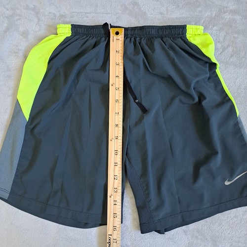 Nike Running Shorts Boys Medium Gray Lined Dri Fit Elastic Waist Drawstring Logo - Picture 5 of 8
