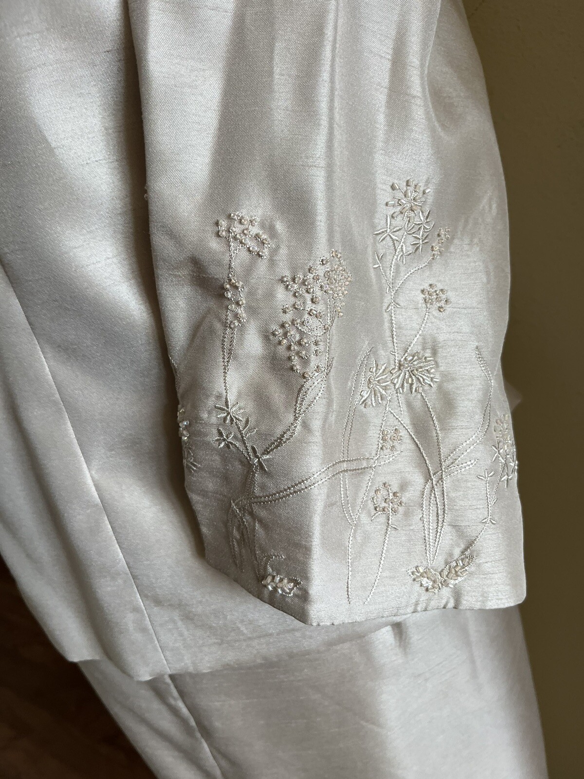 Positive Attitude 2PC Champagne Satin Beaded Dress Suit Plus Size 20