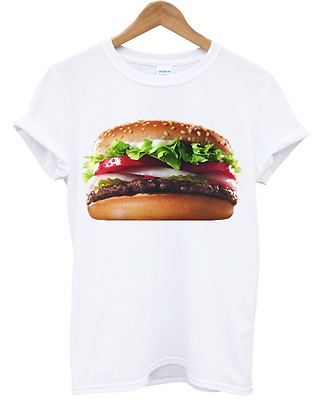 Burger T-Shirt Essen lustig urban frisch Witz Kinder Sommer Männer Rind Brötchen Damen Shop