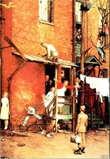 Repro 4X6 Postcard HOMECOMING GI By Artist NORMAN ROCKWELL~1945 WWII Military