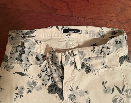 Flying Monkey Light Pink and Black Floral Print Denim Jeans, Size 5 - Picture 2 of 7