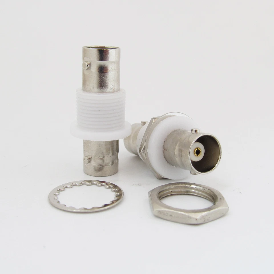 50pcs BNC Female to BNC Female Straight Coupler Adapter Connector White Bulkhead - Image 3 of 4