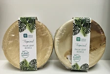 Pack of 2 Disposable Palm Leaf Bowl 5"/ 6 count Each(Round) by Talking Tables
