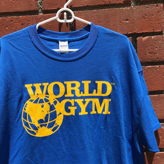 World Gym Large Logo TM Blue TShirt Size Men's XL eBay