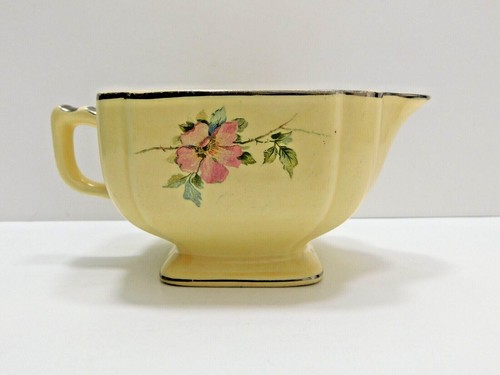 Vintage Homer Laughlin Creamer & Sugar Bowl Vellum Glaze 1935 Briar Rose Pattern - Picture 9 of 12