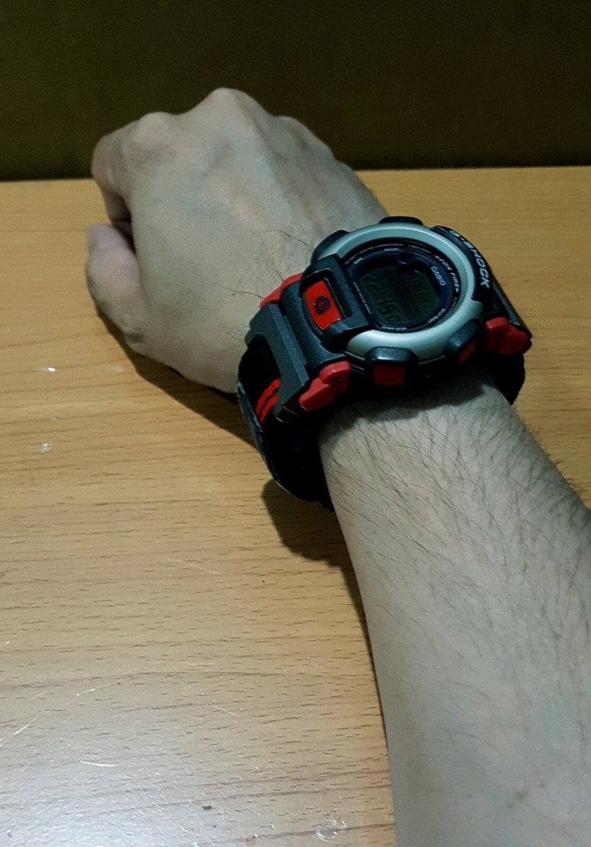 Vintage G-Shock DW-003 Black Red Phoenix Nylon Cloth Band Korea