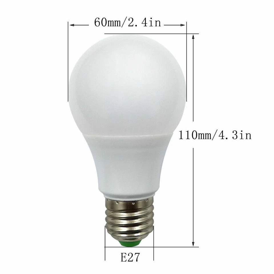 10pcs E27 E26 A19/A60 5W LED Globe Bulb 12-24V Solar System, RV, Marine Light #T - Image 3 of 4