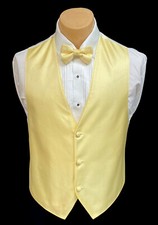 Men's Prism Buttercup Yellow Tuxedo Vest with Optional Tie Wedding Prom Cruise