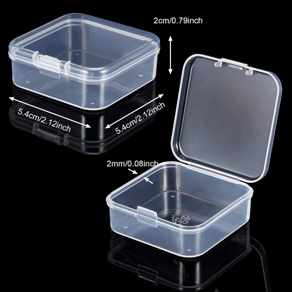 6PC Small Plastic Storage Boxes Container Square Box Coins Screws Jewelry - Image 3 of 4
