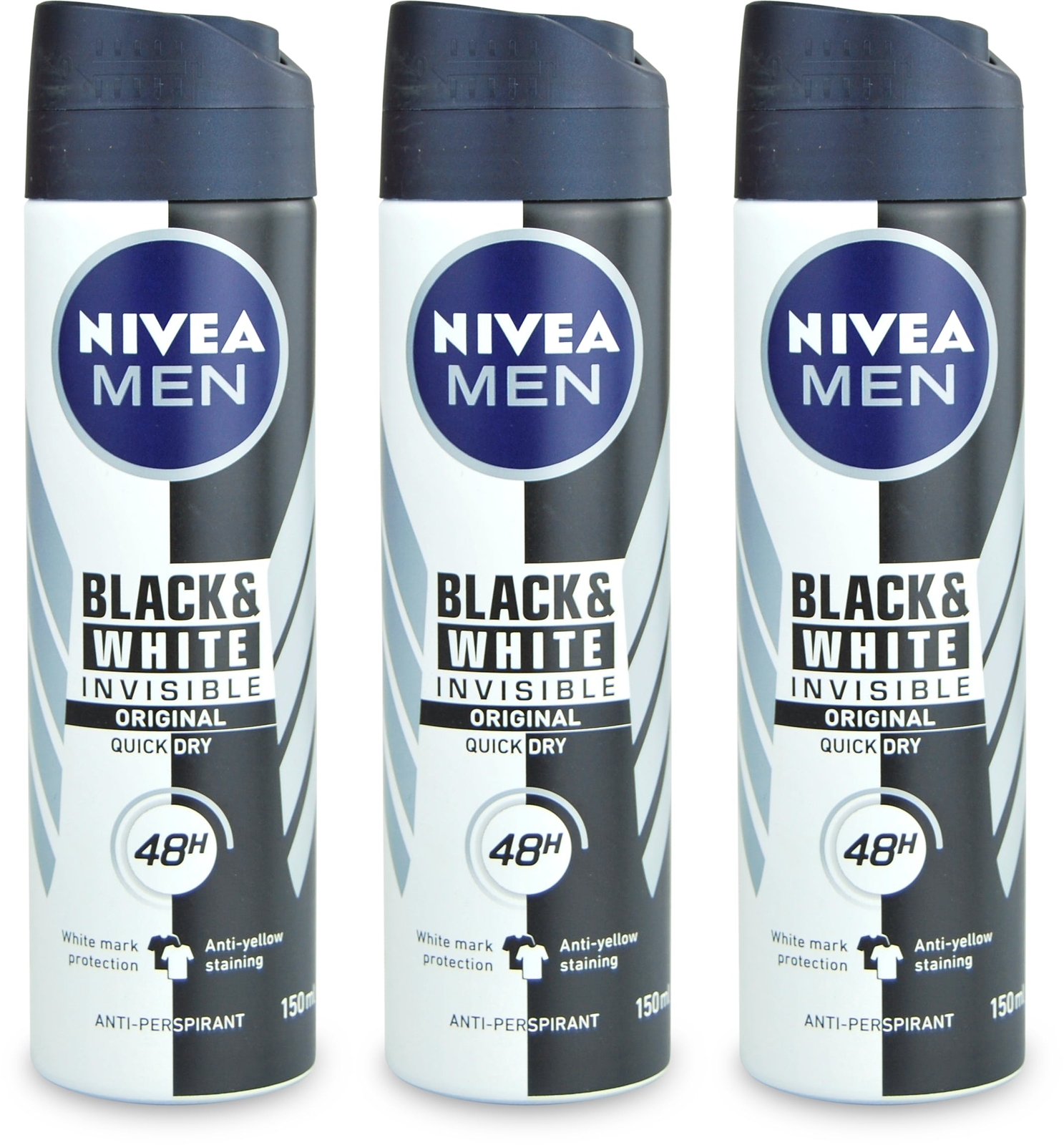6 x NIVEA Men Invisible Black & White Anti-Perspirant Deodorant Spray 150ml - Image 13