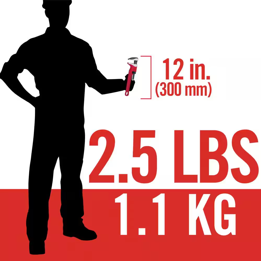 RIDGID Spud Wrench 12in Adjustable Plumbing Pipe Tool Heavy Duty Narrow Jaw