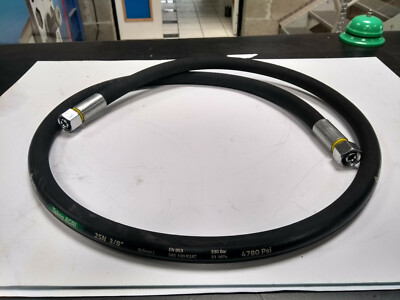 Flexible Hydraulique 1/4'', Sertissage JIC, 10L/min, 400 Bars - Longueur Au Choix - Fabriqué En France