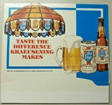 VTG Old Style Beer Table Top Sign"Taste the Difference Kraeusening Makes" PB58