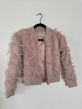 joyfolie Mia Joy Jacket Dust Pink Fringe Sz 10 Girls