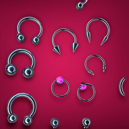 Large Assorted Lot Of Vintage High Grade Surgical Steele Body Jewelry - Picture 10 of 14