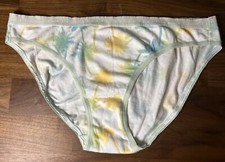 Victoria Secret Black Bikini Panties Size M Modal Cotton Palm Trees