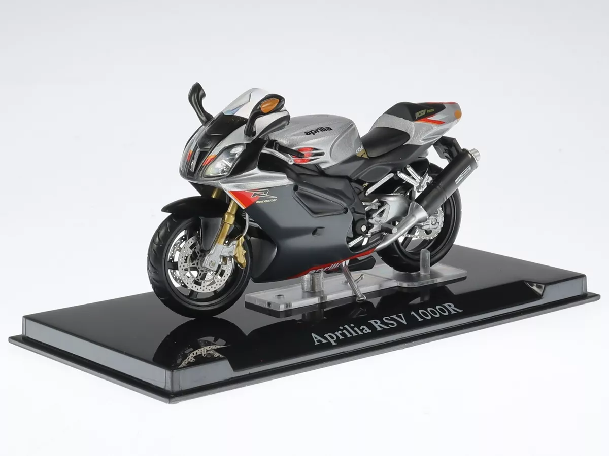 Aprilia RSV 1000R blue Superbike bike model 4110103 Atlas 1 24 eBay