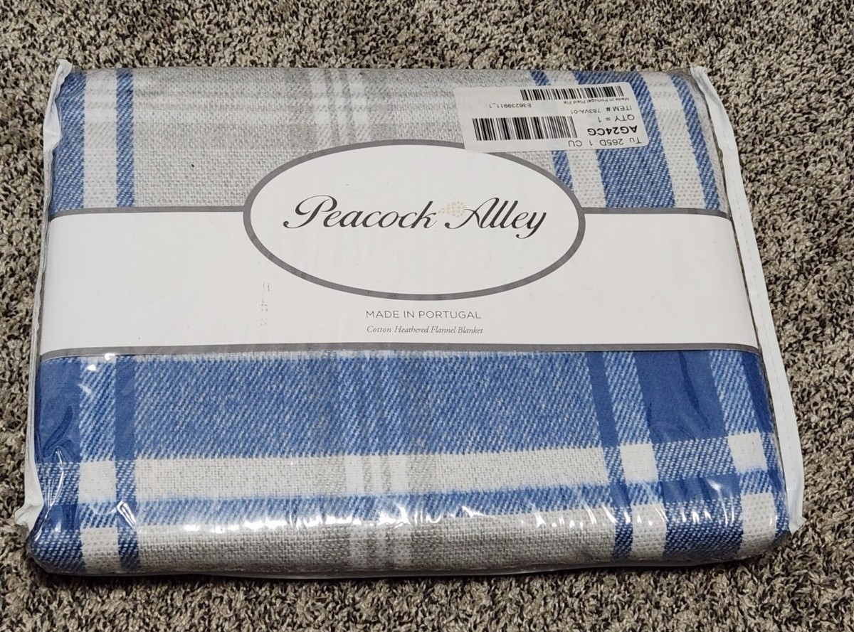 Peacock AlleyCOTTON HEATHERED FLANNEL BLANKET THROW 50 x 60 152cm) - Main Image