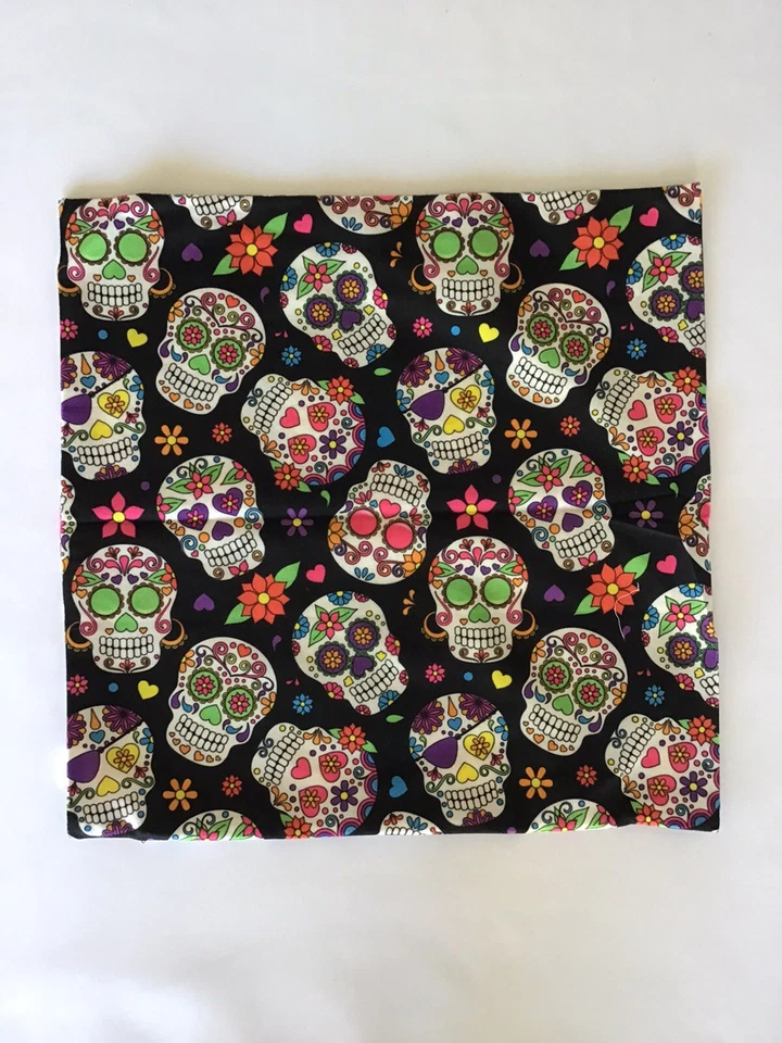 Day Of The Dead Set Of Two 18x18 Pillowcases Halloween  New - Image 3 of 4
