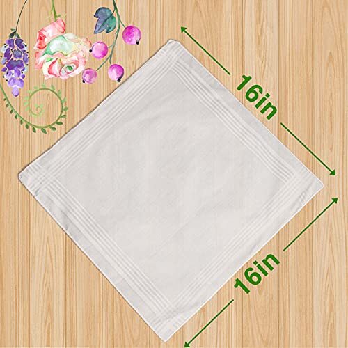Men's Handkerchiefs 100percent Soft Cotton White Hankie Hankerchieves 6PC image 5