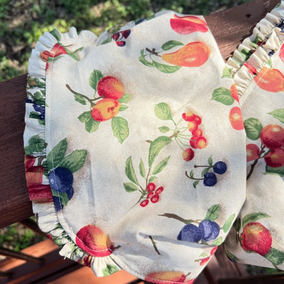 Longaberger Fruit Medley Lot of 2 Fabric Liners - Sm. Serving Tray & Bagel - Image 3 of 4