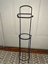 Wrought Iron Bathroom Toilet Paper Floor Holder Fits 4 Single Rolls tw11j