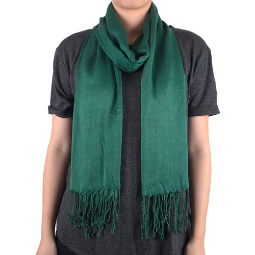 Solid Color Plain Long Scarf Wrap Shawl Soft Classic Fashion Fringe Tassel - Picture 5 of 22