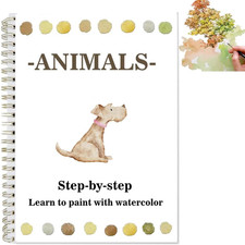 Watercolor Workbooks Coloring Book Easy Nature Scenes Beginner Friendly Water...