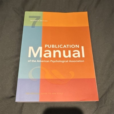 American Psychological Association Publication Manual 7th Ed Trade Paperback