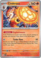 Cinderace 28/132 Mega Evolution Rare Holo Near Mint Pokemon