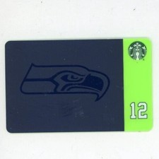 2015 Starbucks Gift Card Seattle Seahawks Blue Green Unused