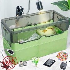 Turtle Tank Kit Heat Lamp Filter Wheels Small Aquatic Habitat