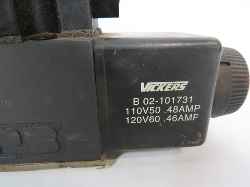 Vickers 02-109573 4-Way Directional Control Valve 10.5gpm 1450PSI USED - Picture 2 of 3