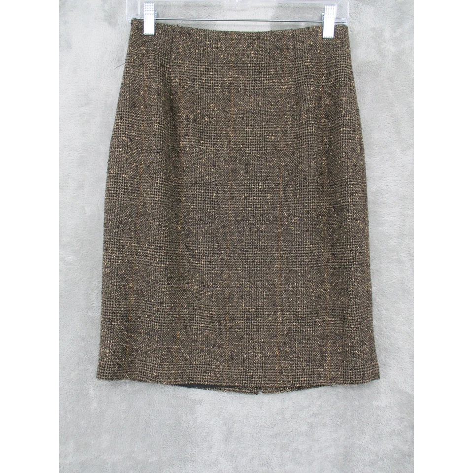 Traje Falda Vintage Ann Taylor 6 Mezcla de Lana Tweed Blazer Preppy Oficina Academia Foto 2 de 4