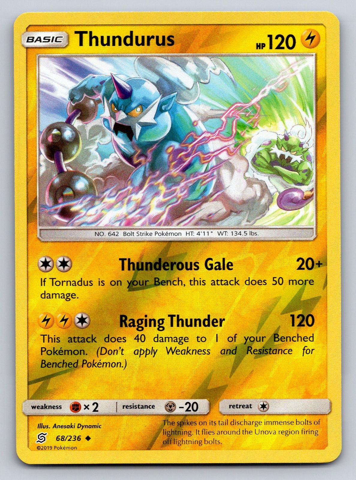 Thundurus 68/236 Uncommon Unified Minds Pokemon Reverse Holo Near Mint