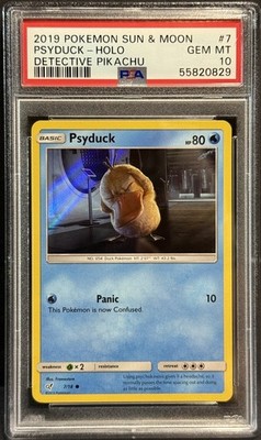 ⚠PSA⚠　ポケキュン　コダック　PSA7 Pokemon 2019 Sun & Moon Detective Pikachu #7 Psyduck Holo Foil PSA
