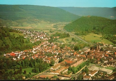 AK Amorbach ''Stadtansicht, Luftbild-Panorama'' ungelaufen. Portofrei !!!!