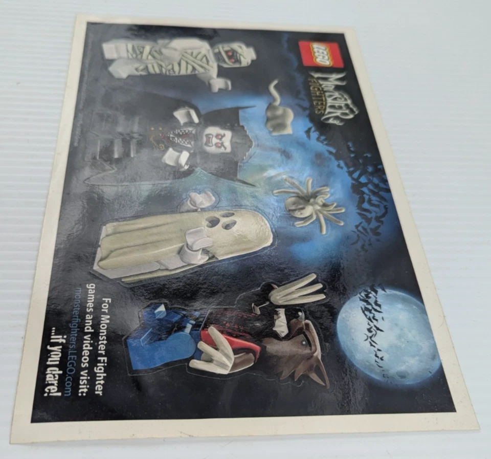 LEGO Monster Fighters HOJA ADHESIVA Vampiro Hombre Lobo Momia Fantasma 2012 10x6.5 Foto 3 de 4