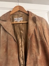 Suede Distressed Jacket Vintage 90s fringe detail