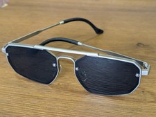 Stylish Steampunk UV400 Double Bridge Metal Sunglasses for Men  Women - Vintage