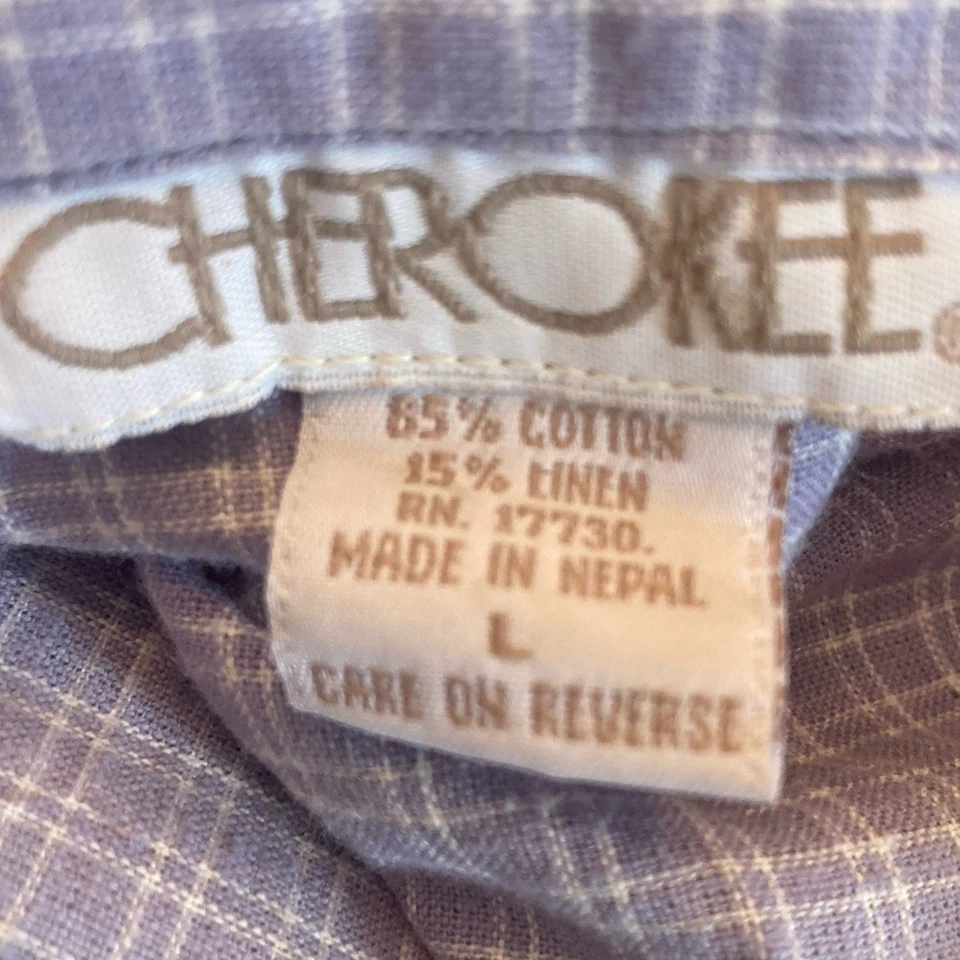 Vestido maxi feminino Cherokee cinza xadrez tamanho L 21x51 botões madrepérola - Imagem 3 de 4