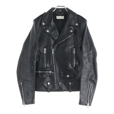 Saint Laurent Classic Leather Motorcycle Jacket Black 15AW Used