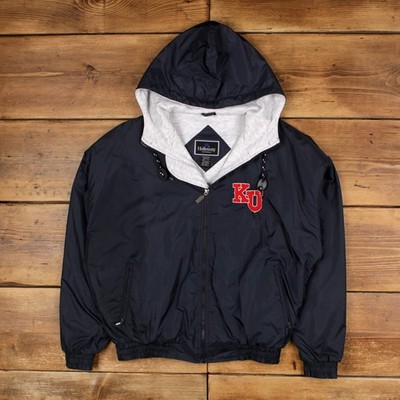 Vintage Holloway Windbreaker Jacke M 90er Letterman Kansas Jayhawks blau