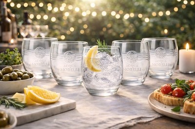 Acqua Morelli 6er-Set Glas Klar   6× Wasserglas Tumbler, Neue Edition Reliefglas