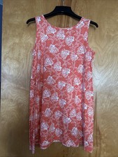 West Indies Wear Women’s Size (M) Coral Print Knee Length Tank Dress EUC!!