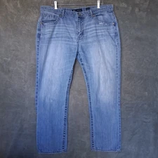 BKE Jeans Mens Size 38x32 Blue Tyler Straight Light Wash Mid Rise Cotton Denim 