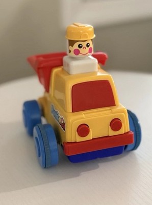 Vintage Fisher Price Little People Push n Go Dump Truck w Driver 1970s Toy Works