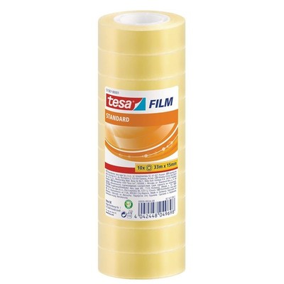 tesa tesafilm standard Klebeband transparent 10er Pack 33 m x 15 mm reißfest